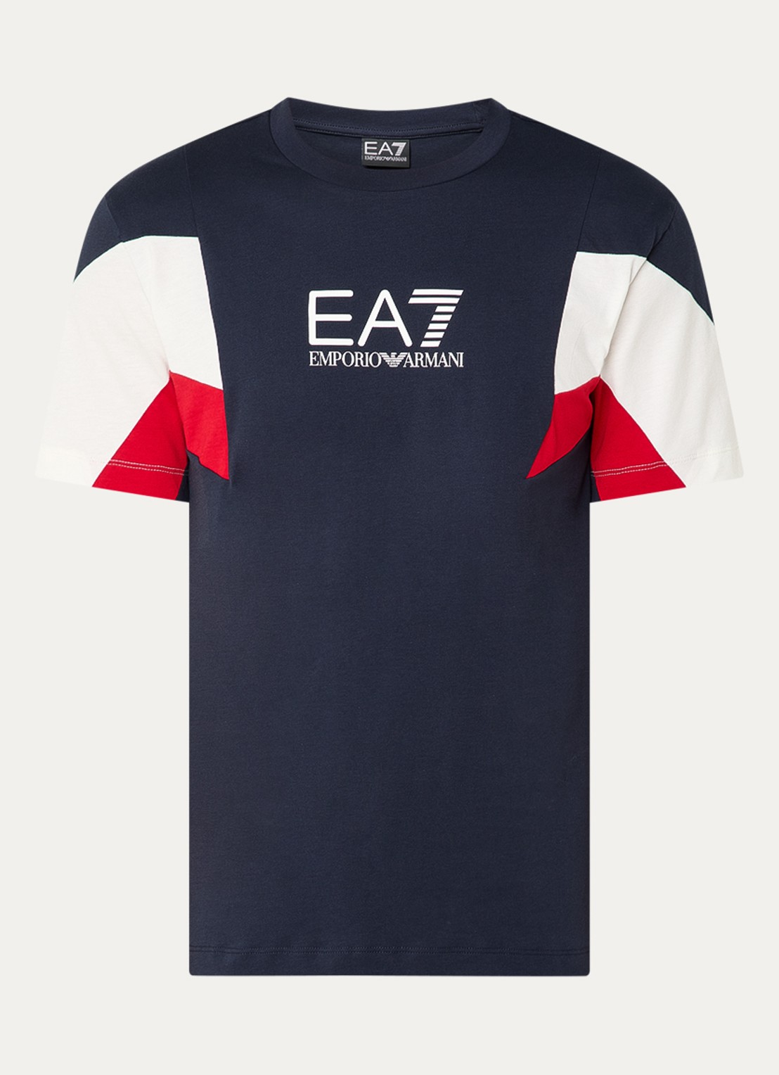 Armani T-shirt met logoprint - voorkant 2 donkerblauw