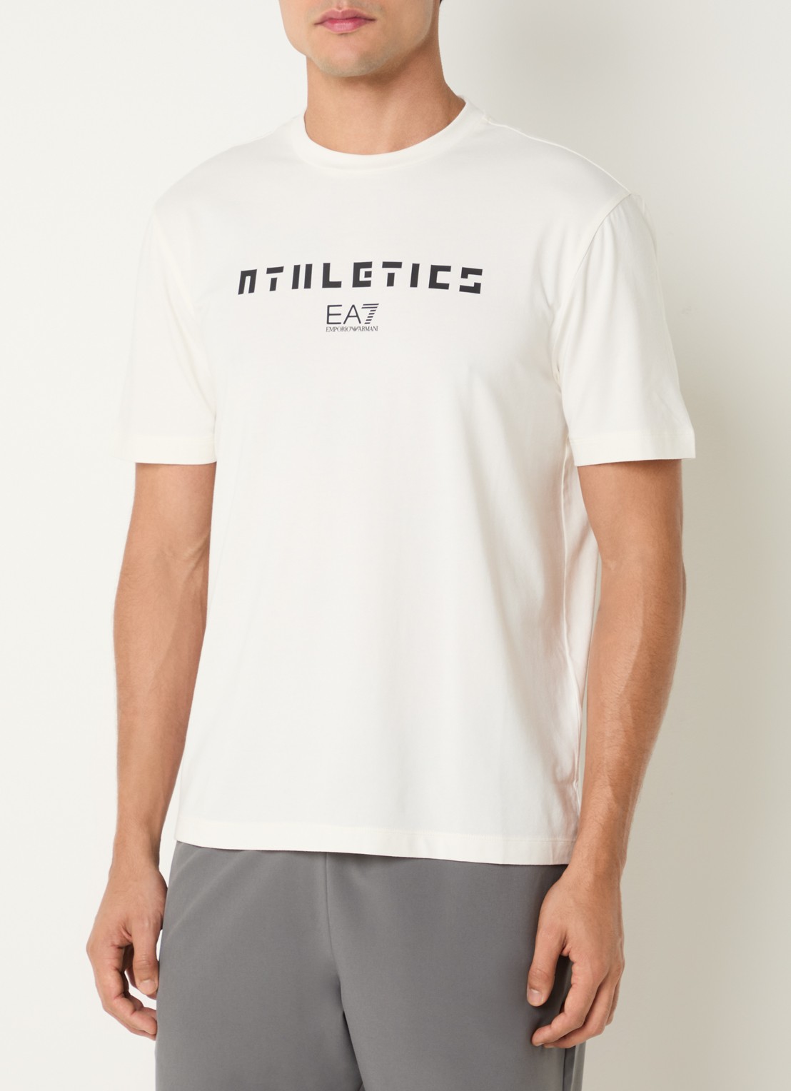 Armani T-shirt met logoprint - detail 4 creme