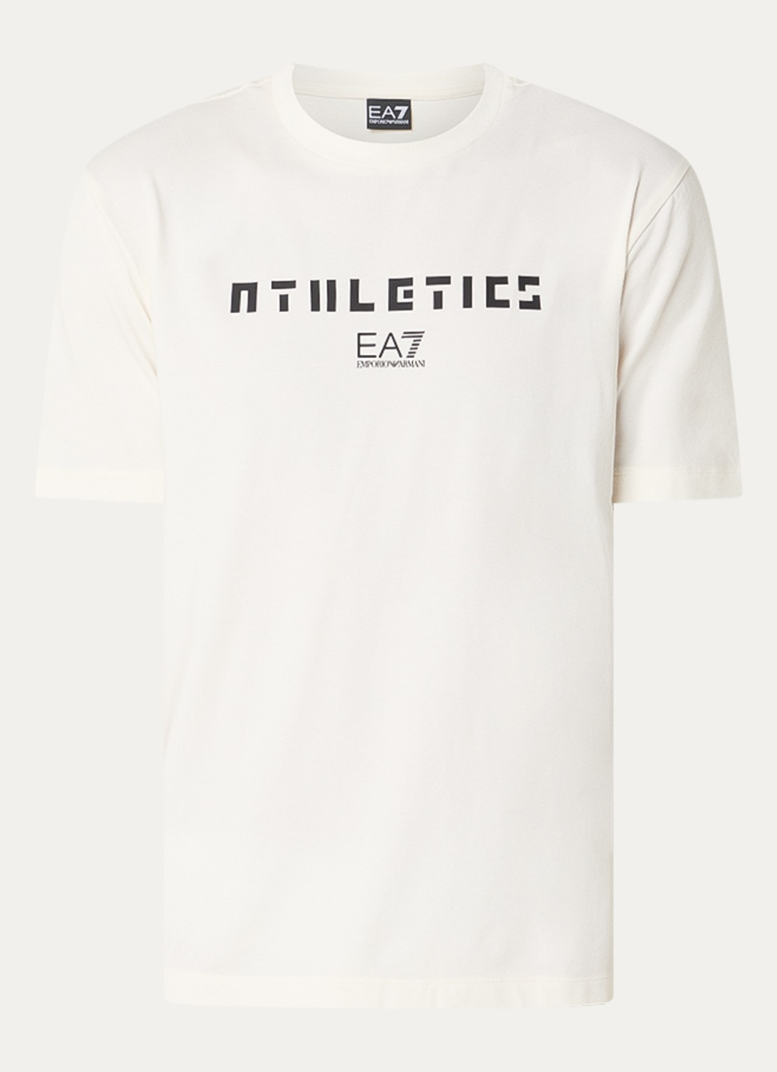 Armani T-shirt met logoprint - voorkant creme