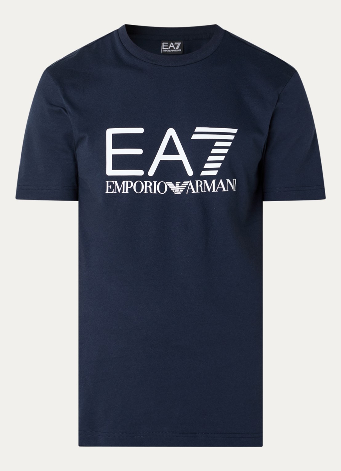 Armani T-shirt met logoprint - voorkant 2 donkerblauw