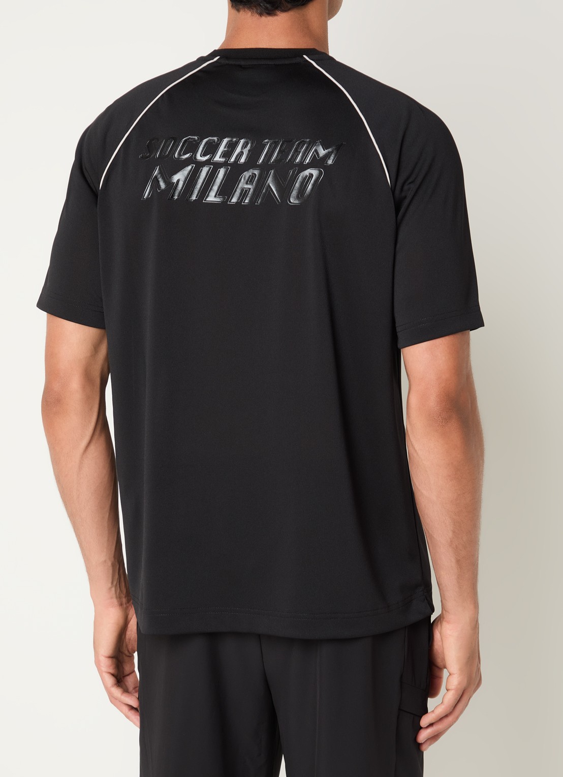 Armani T-shirt met logoprint - detail 3 zwart