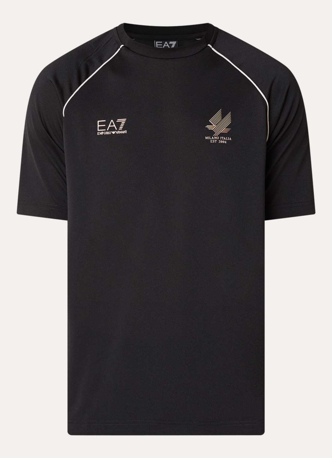 Armani T-shirt met logoprint - voorkant zwart