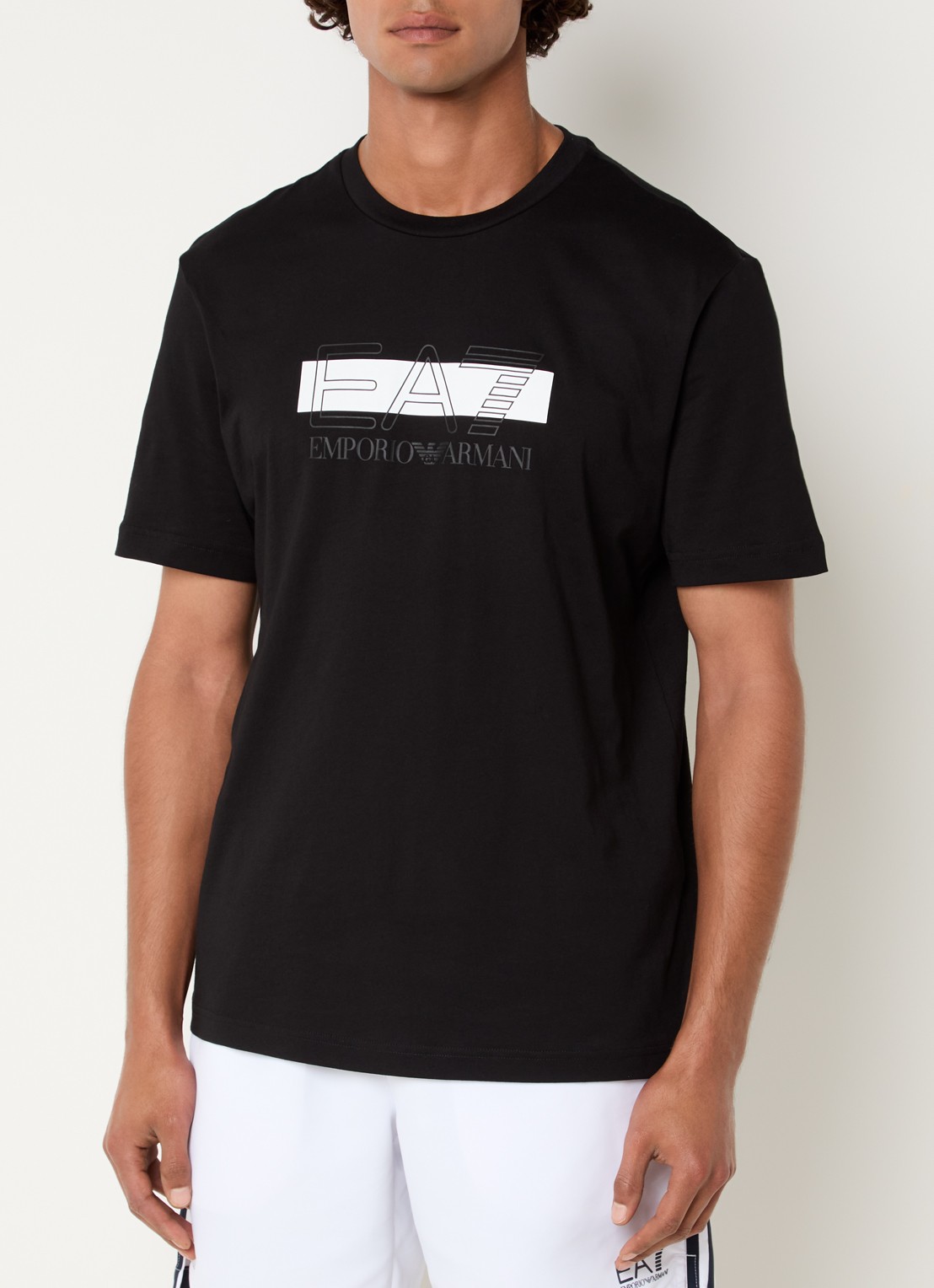 Armani T-shirt met logoprint - detail zwart