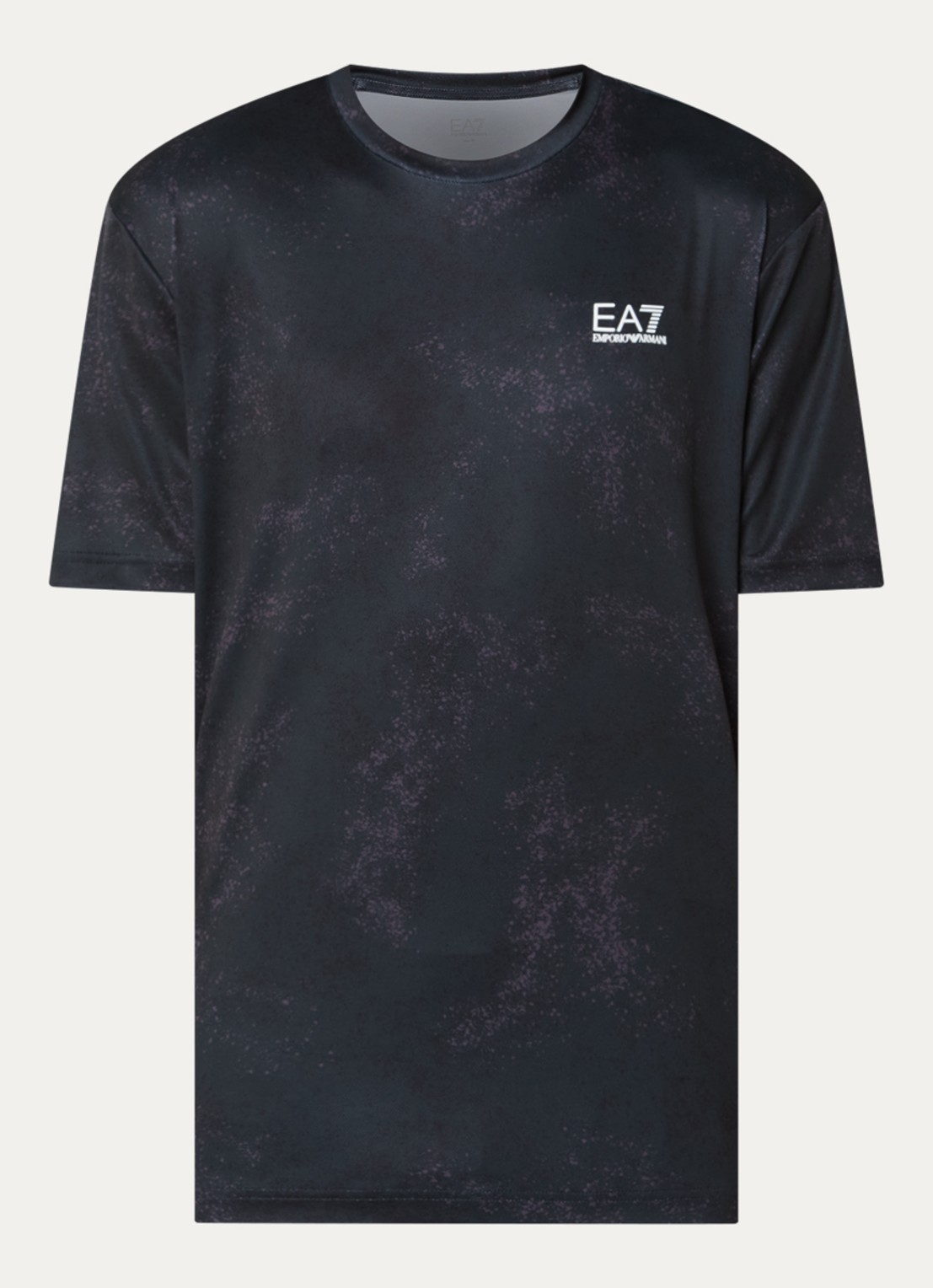 Armani T-shirt met logoprint - voorkant 3 zwart