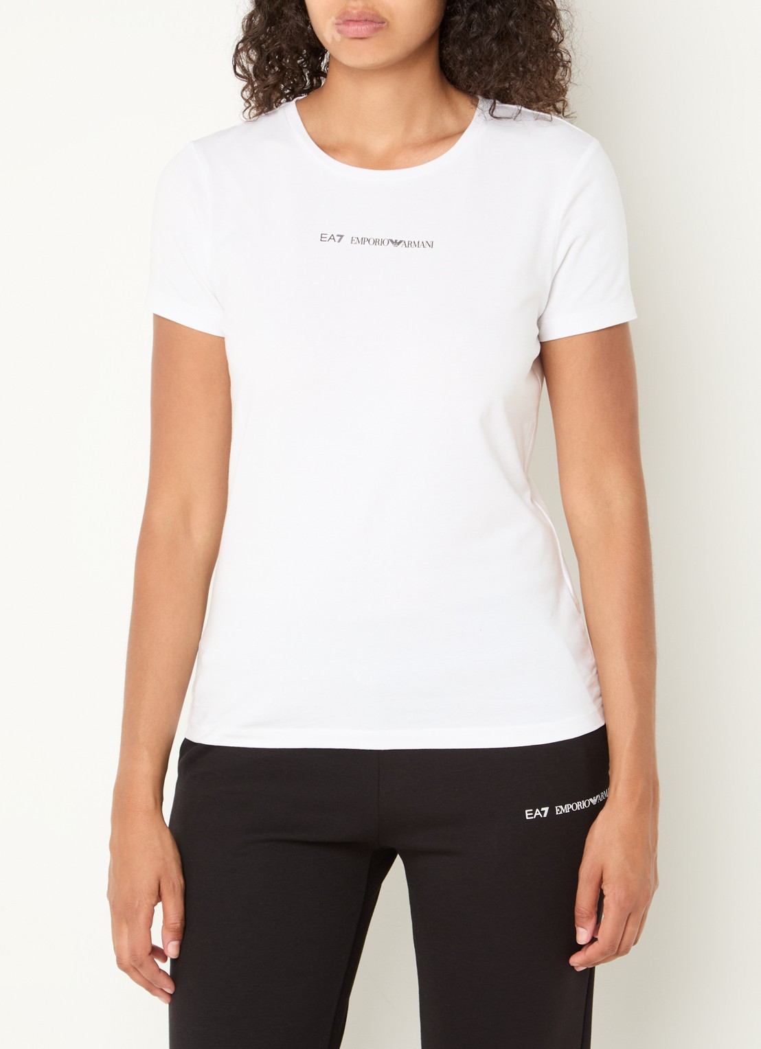 Armani T-shirt met logoprint - detail wit