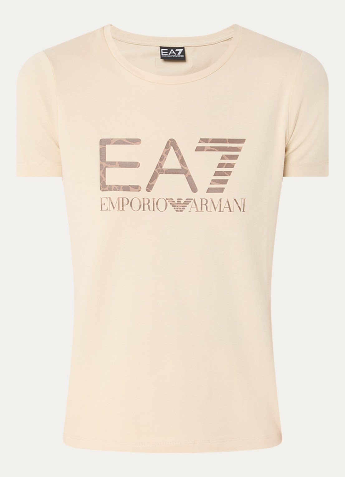Armani T-shirt met logoprint - voorkant vanillegeel