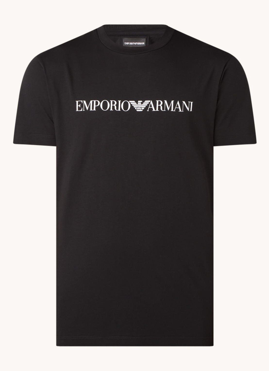 Armani T-shirt met logoprint - voorkant zwart
