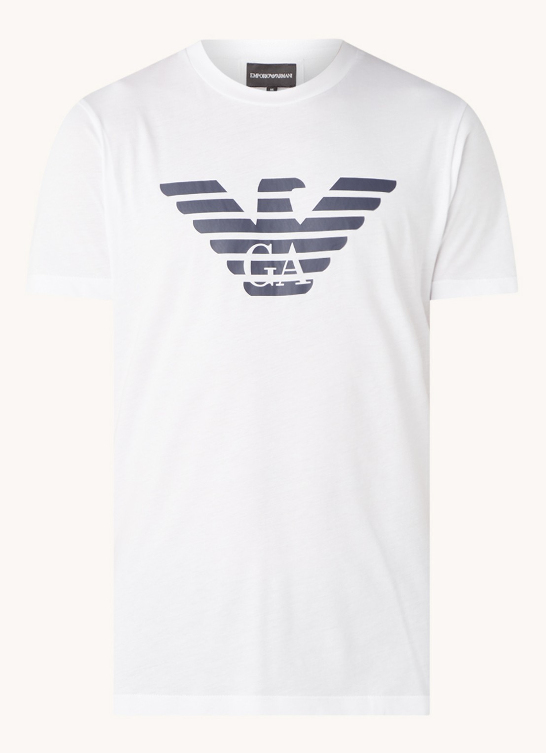 Armani T-shirt met logoprint - voorkant gebroken wit