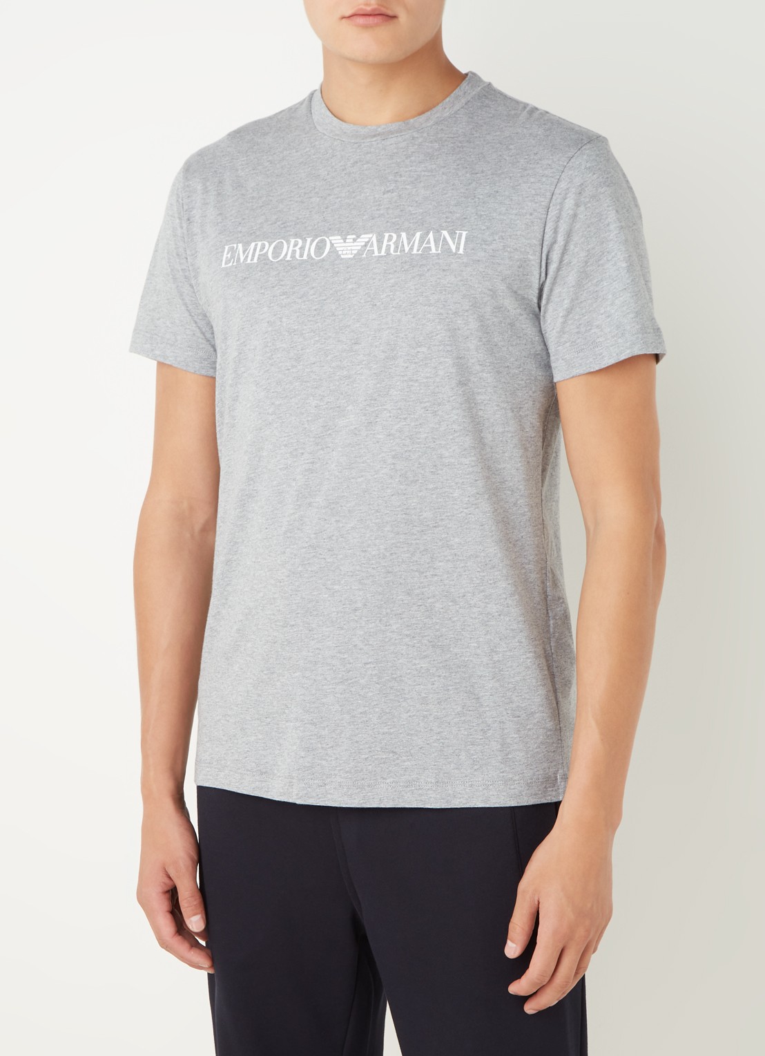 Armani T-shirt met logoprint - detail 4 grijs