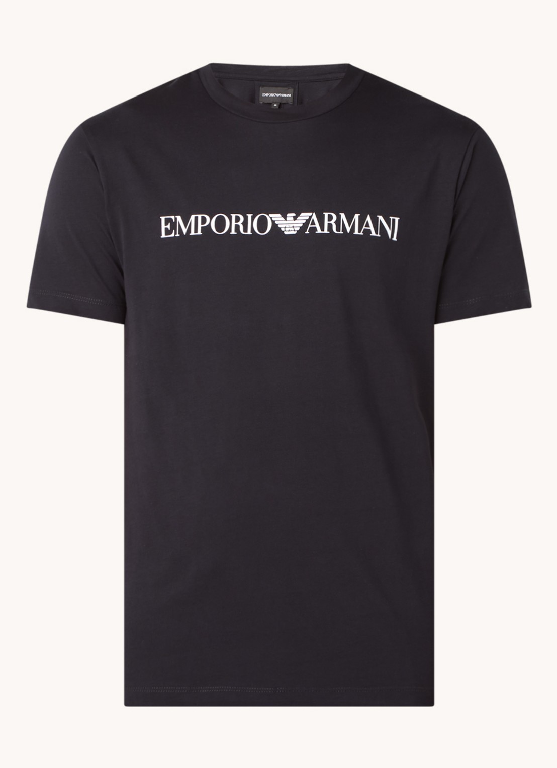 Armani T-shirt met logoprint - voorkant 3 donkerblauw