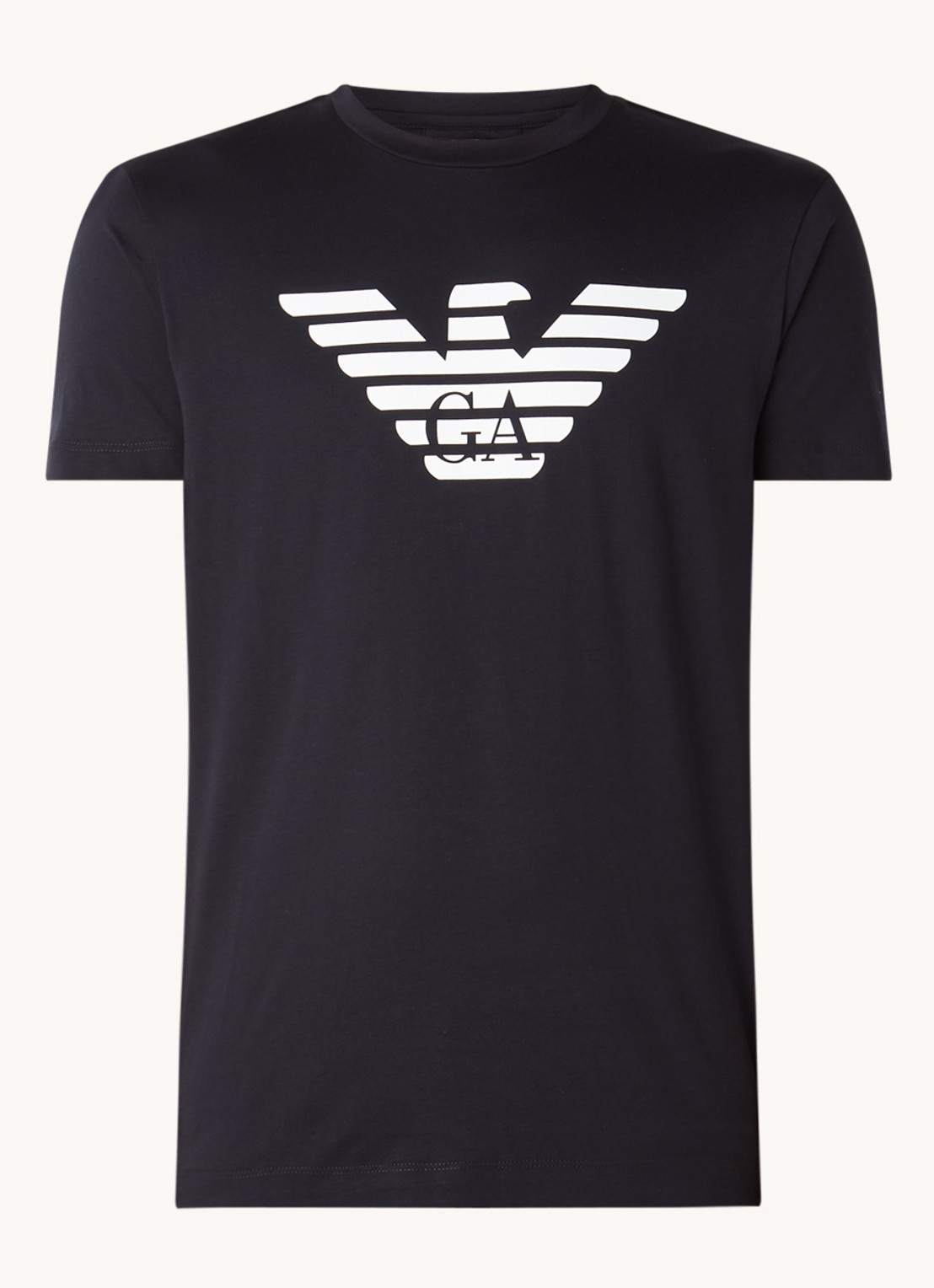 Armani T-shirt met logoprint - voorkant 3 diepzwart