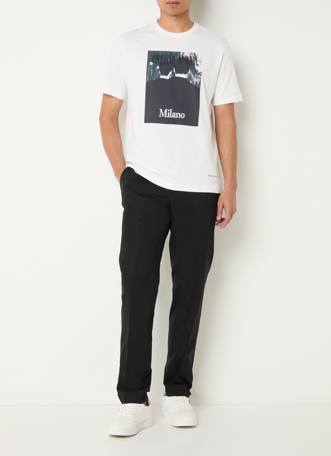 Armani T-shirt met logoprint - voorkant 2 wit