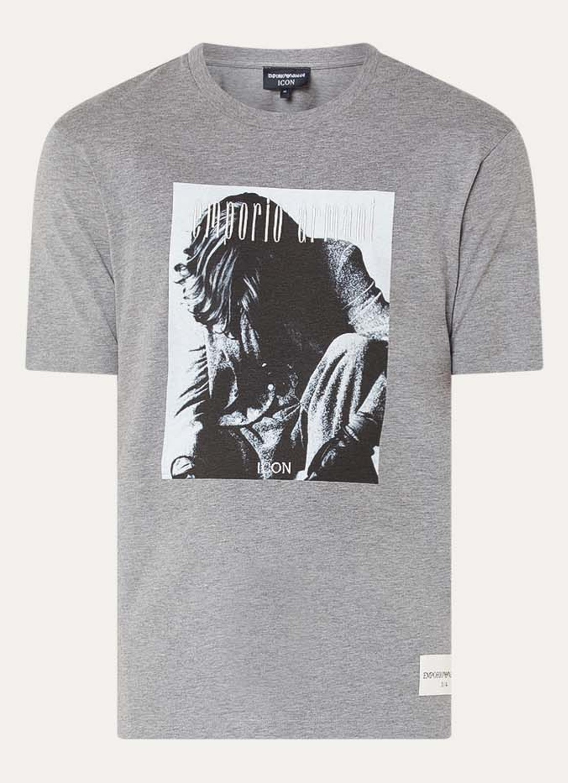 Armani T-shirt met logoprint - voorkant grijsmele