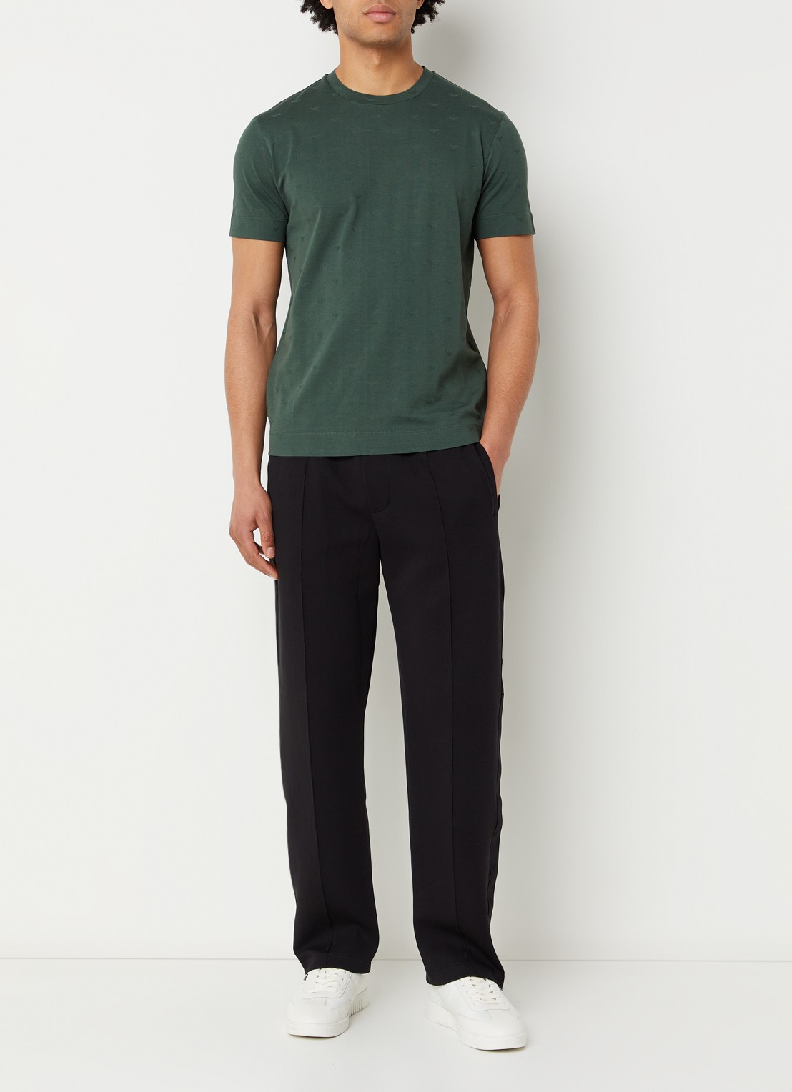 Armani T-shirt met logoprint - voorkant 2 groen