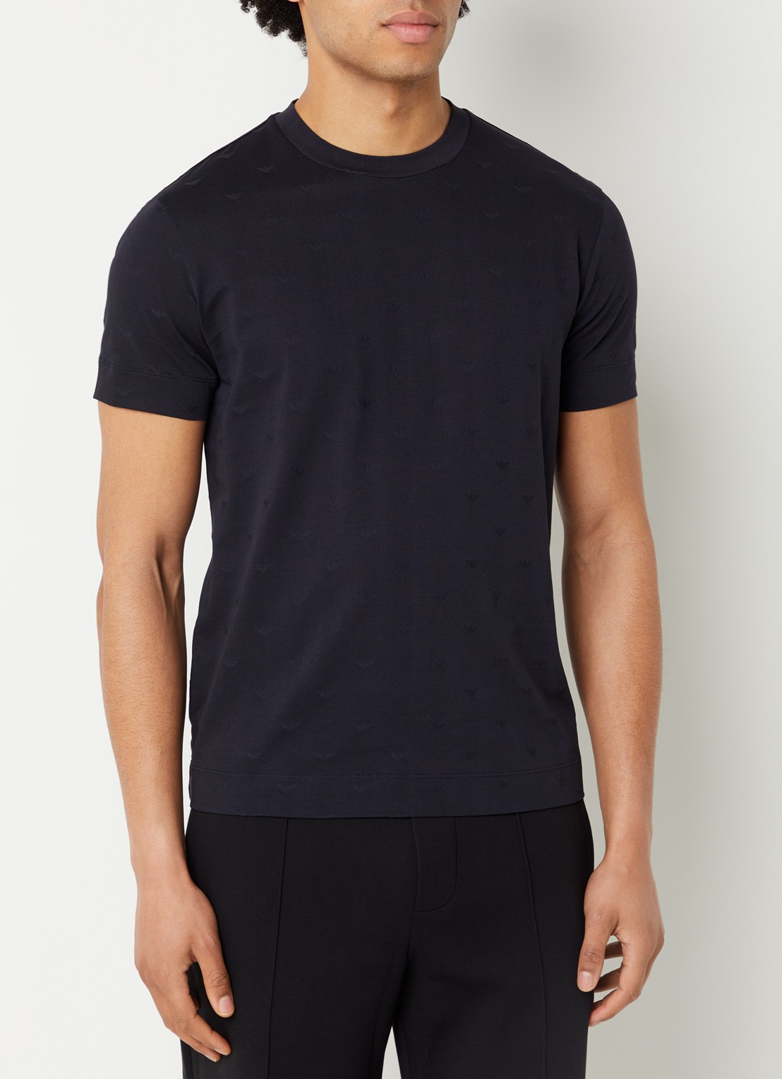 Armani T-shirt met logoprint - detail 4 donkerblauw