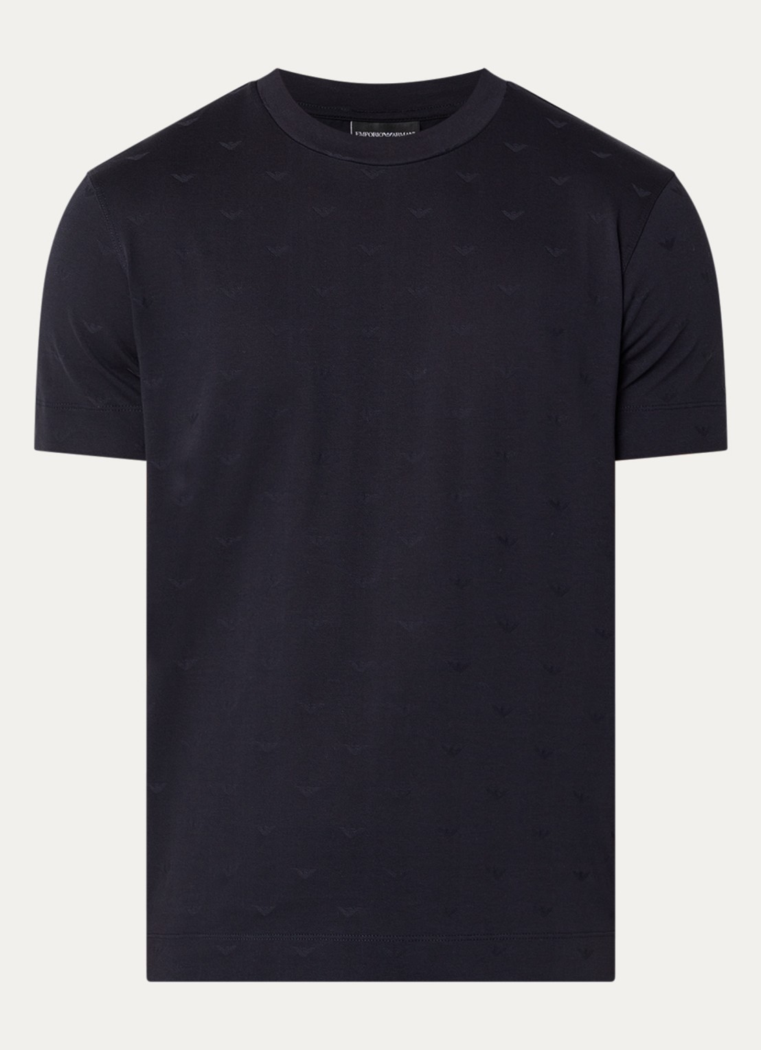 Armani T-shirt met logoprint - voorkant 2 donkerblauw