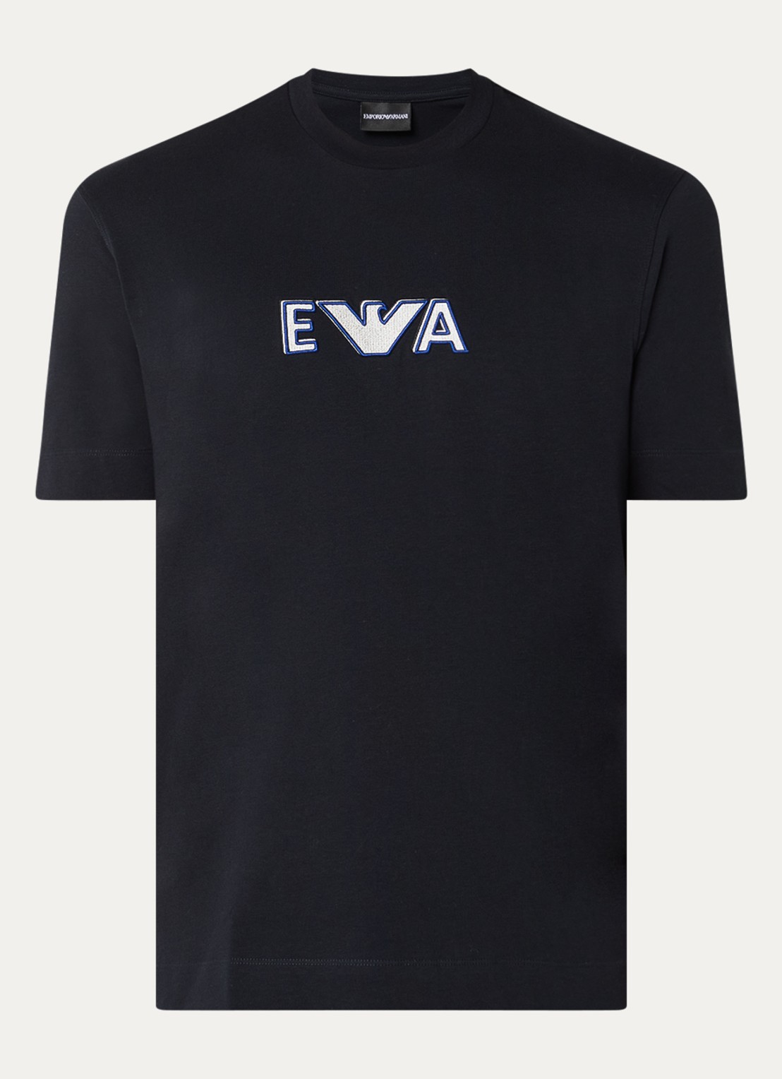 Armani T-shirt met logoprint - voorkant 2 donkerblauw