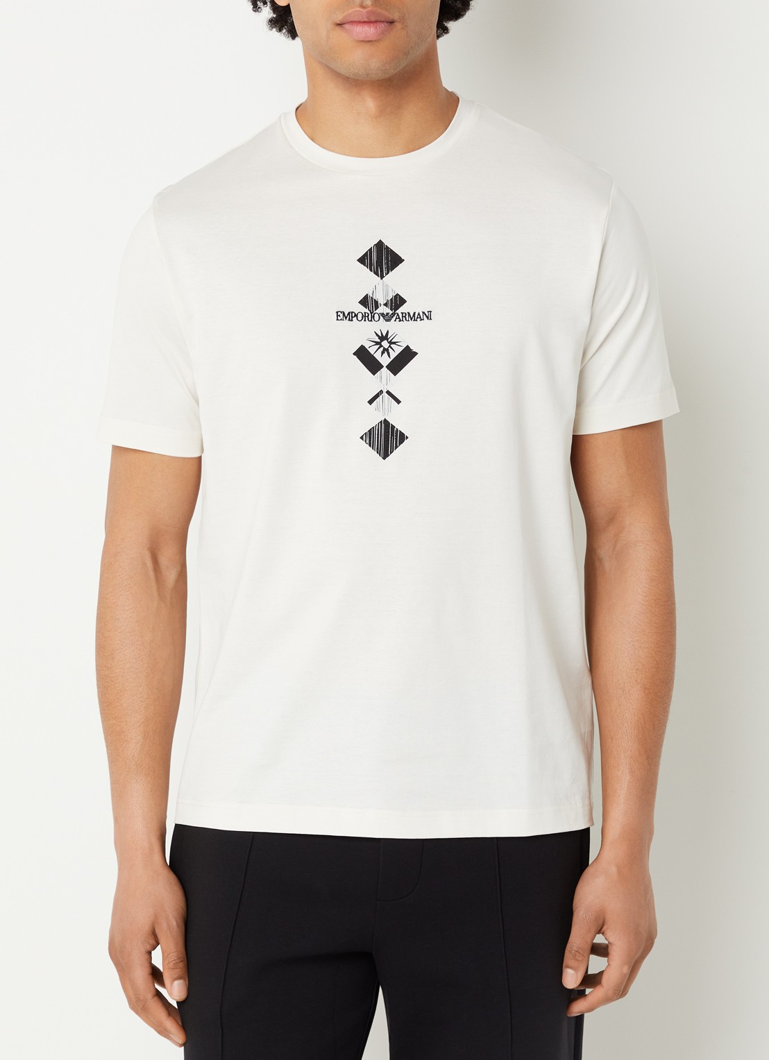 Armani T-shirt met logoprint - detail 4 wit