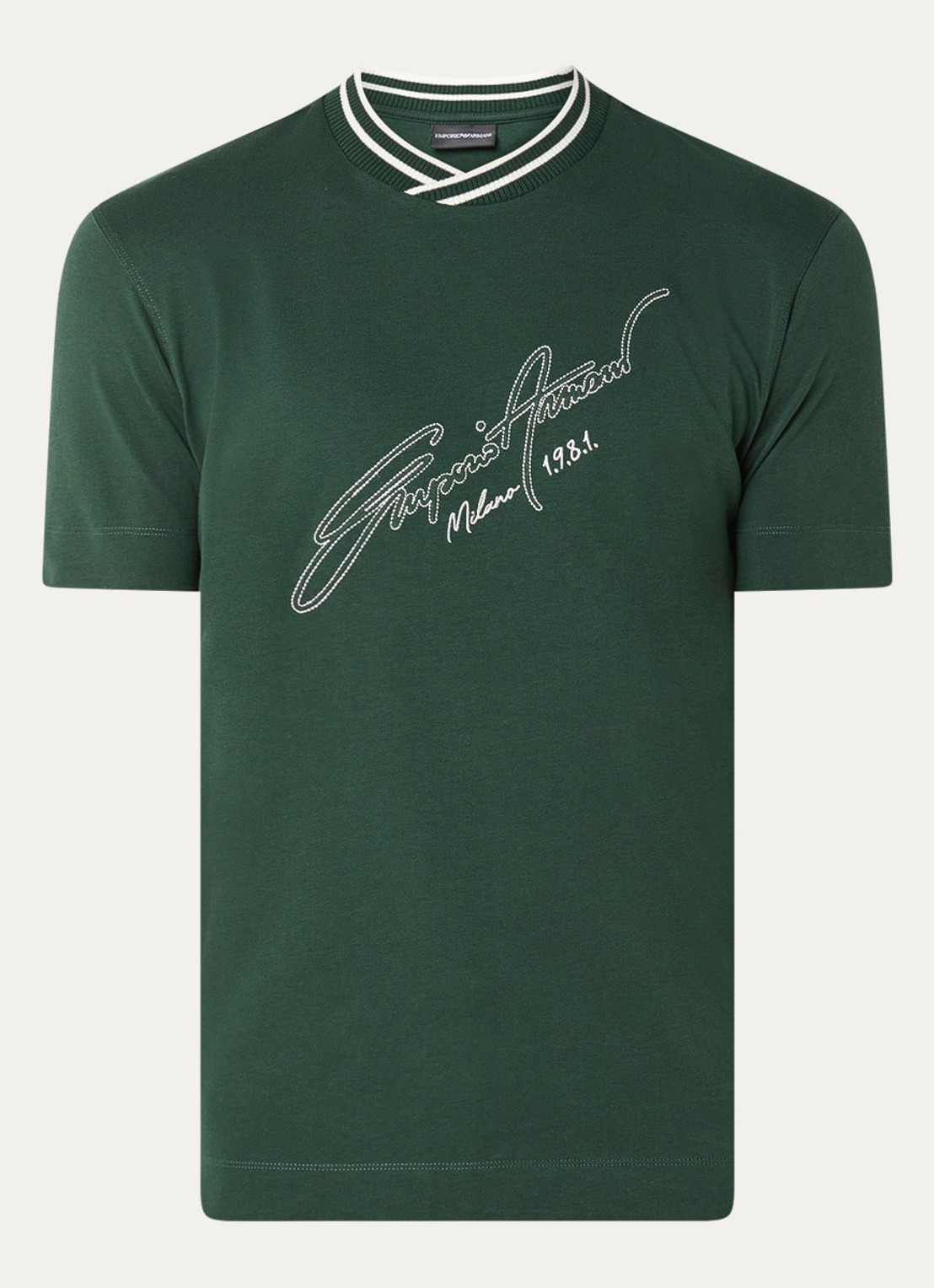 Armani T-shirt met logoprint - voorkant 3 groen