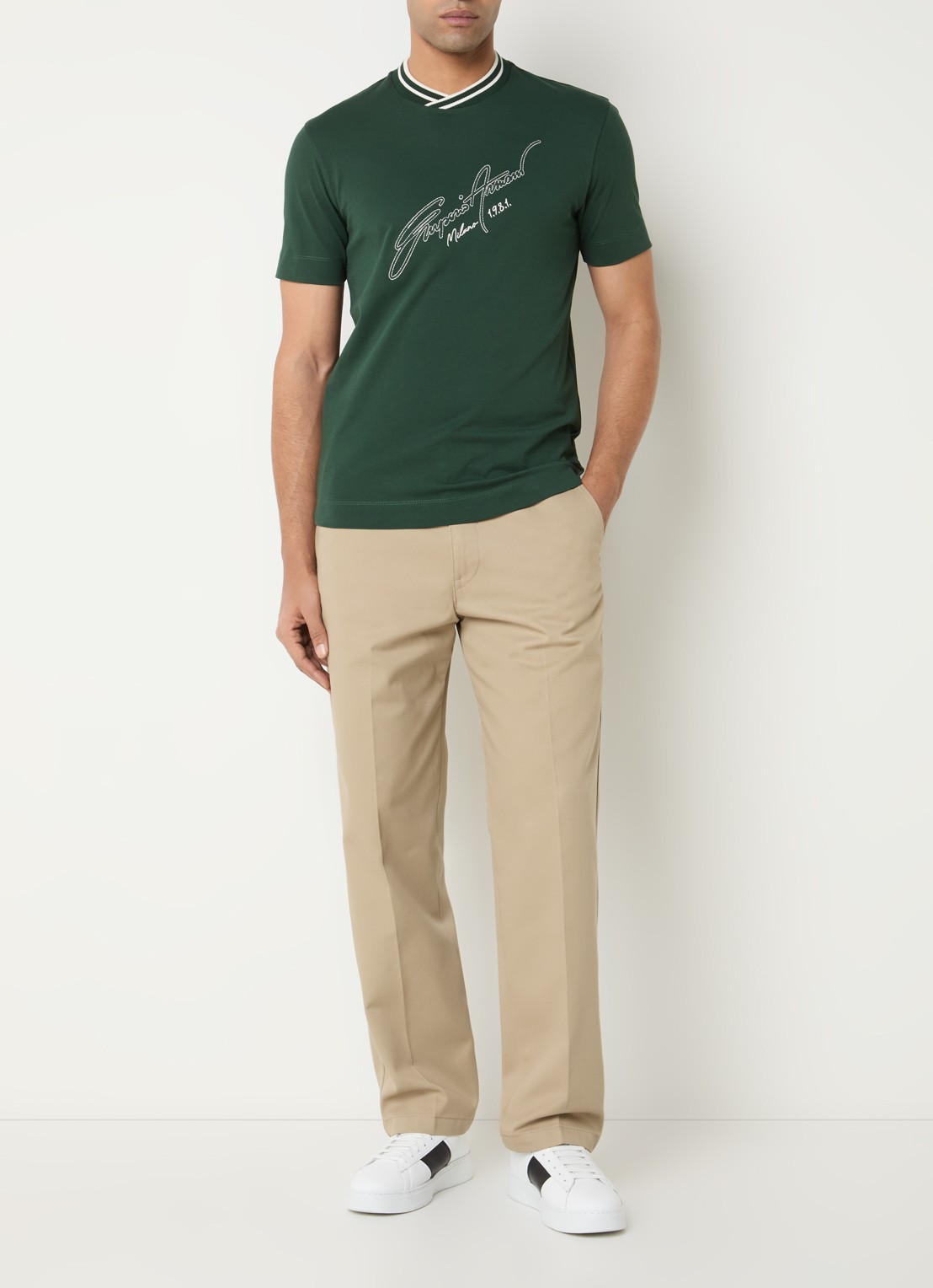 Armani T-shirt met logoprint - voorkant 4 groen