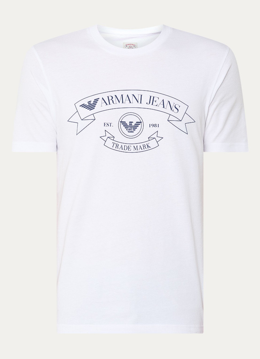 Armani T-shirt met logoprint - voorkant wit
