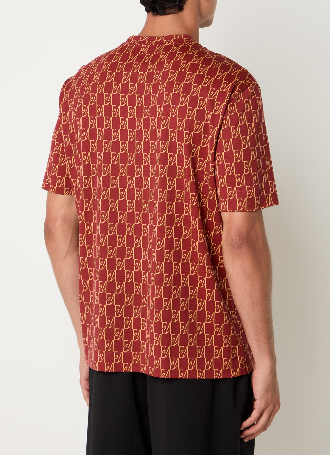 Armani T-shirt met logoprint - achterkant 3 steenrood