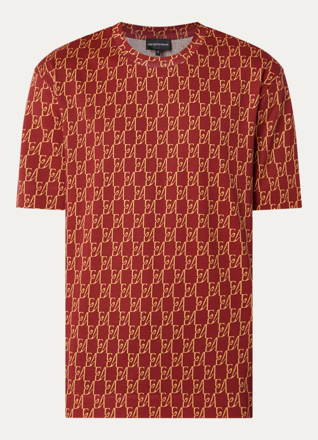Armani T-shirt met logoprint - voorkant steenrood