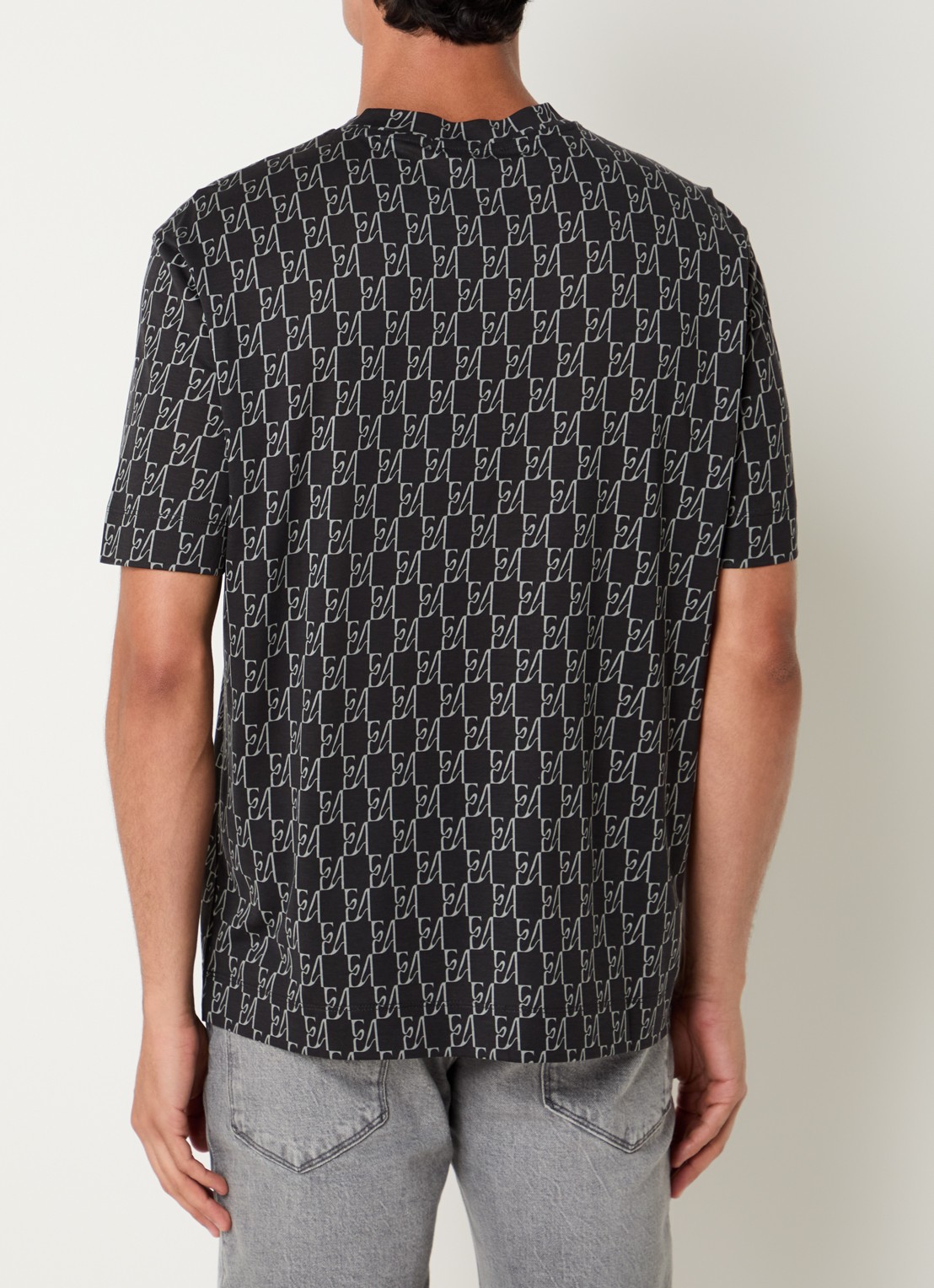 Armani T-shirt met logoprint - achterkant 4 donkerblauw