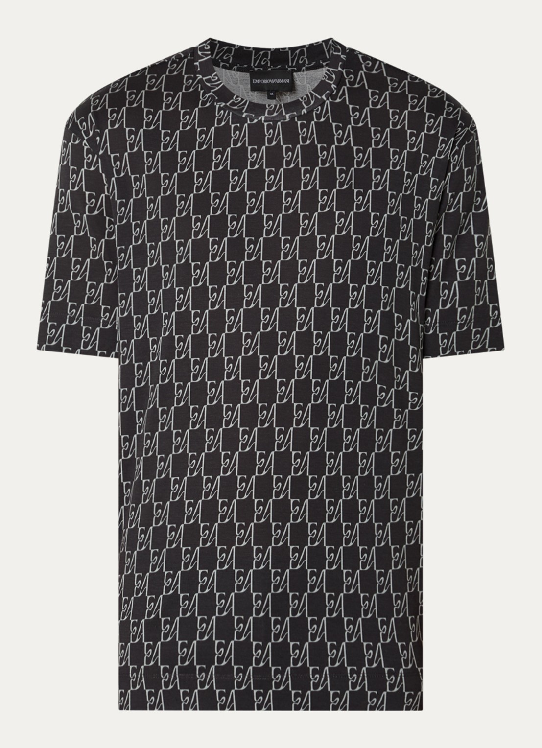Armani T-shirt met logoprint - voorkant donkerblauw
