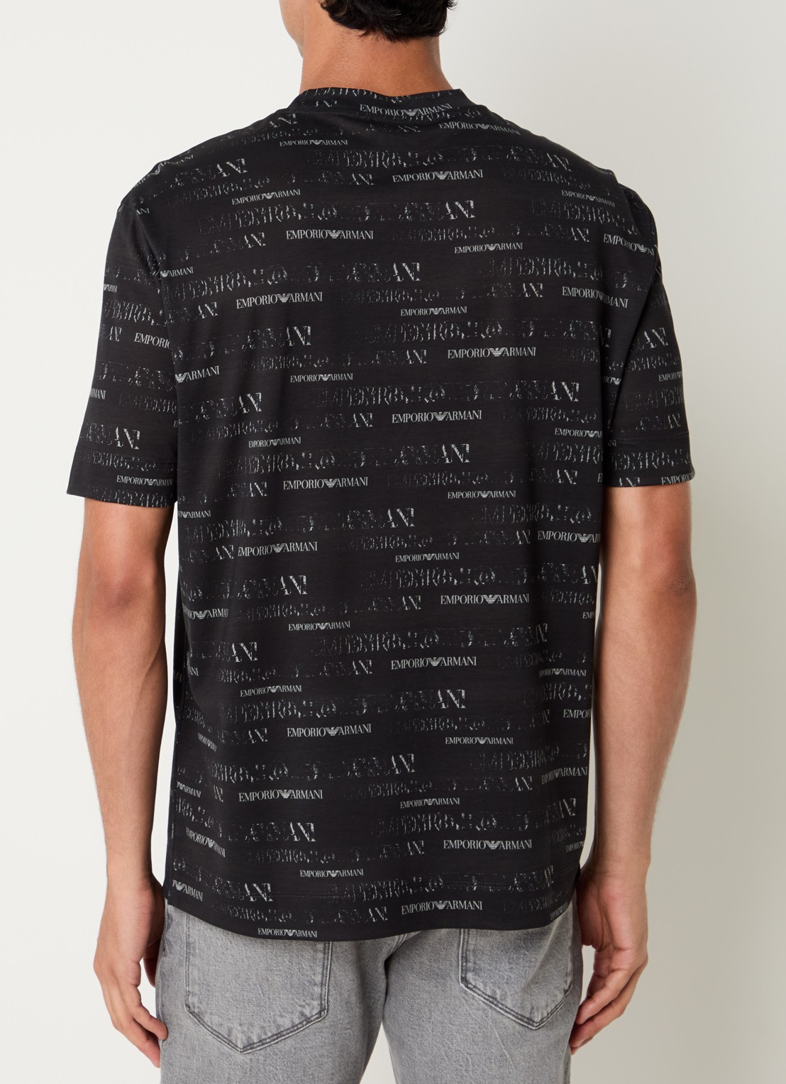 Armani T-shirt met logoprint - achterkant 3 zwart