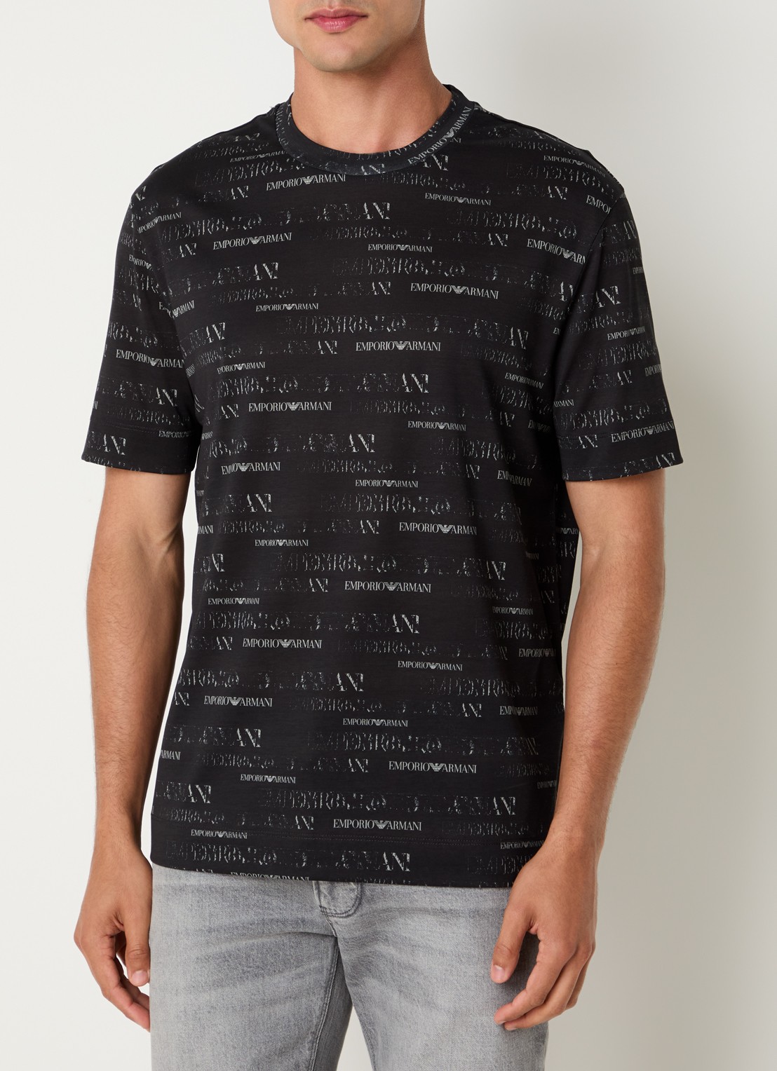 Armani T-shirt met logoprint - detail 4 zwart