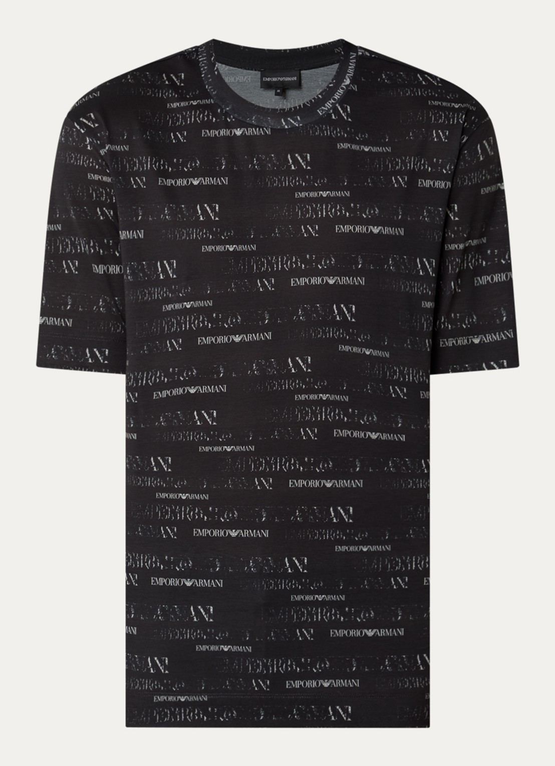 Armani T-shirt met logoprint - voorkant zwart