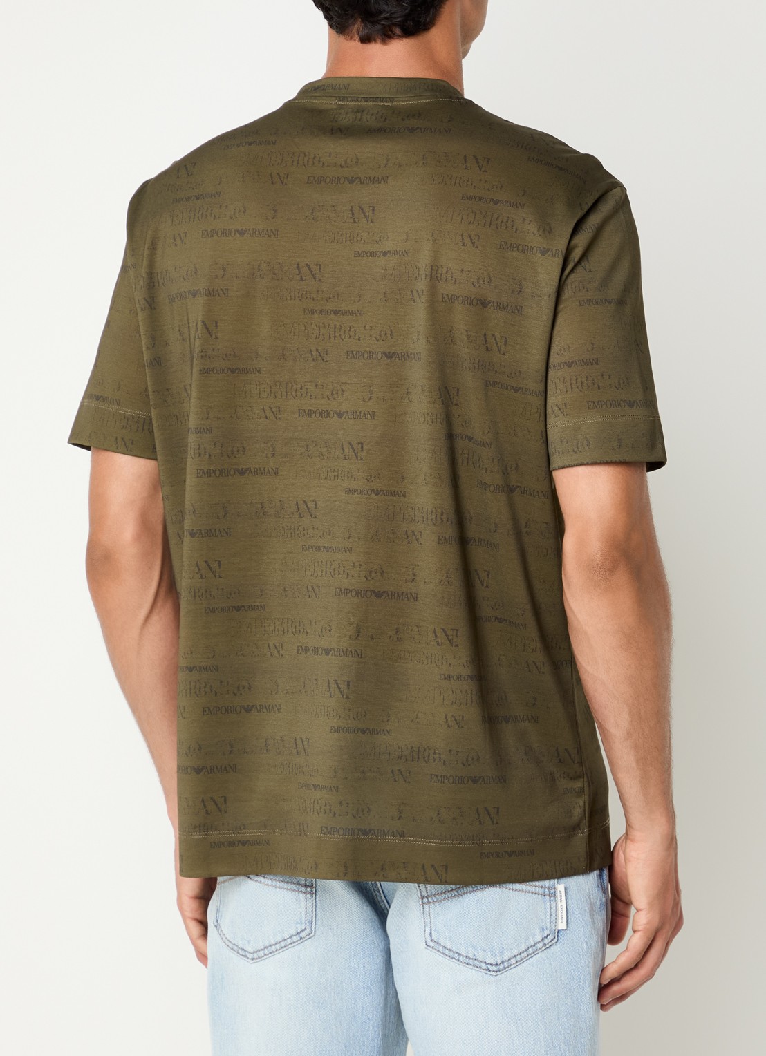 Armani T-shirt met logoprint - achterkant mosgroen