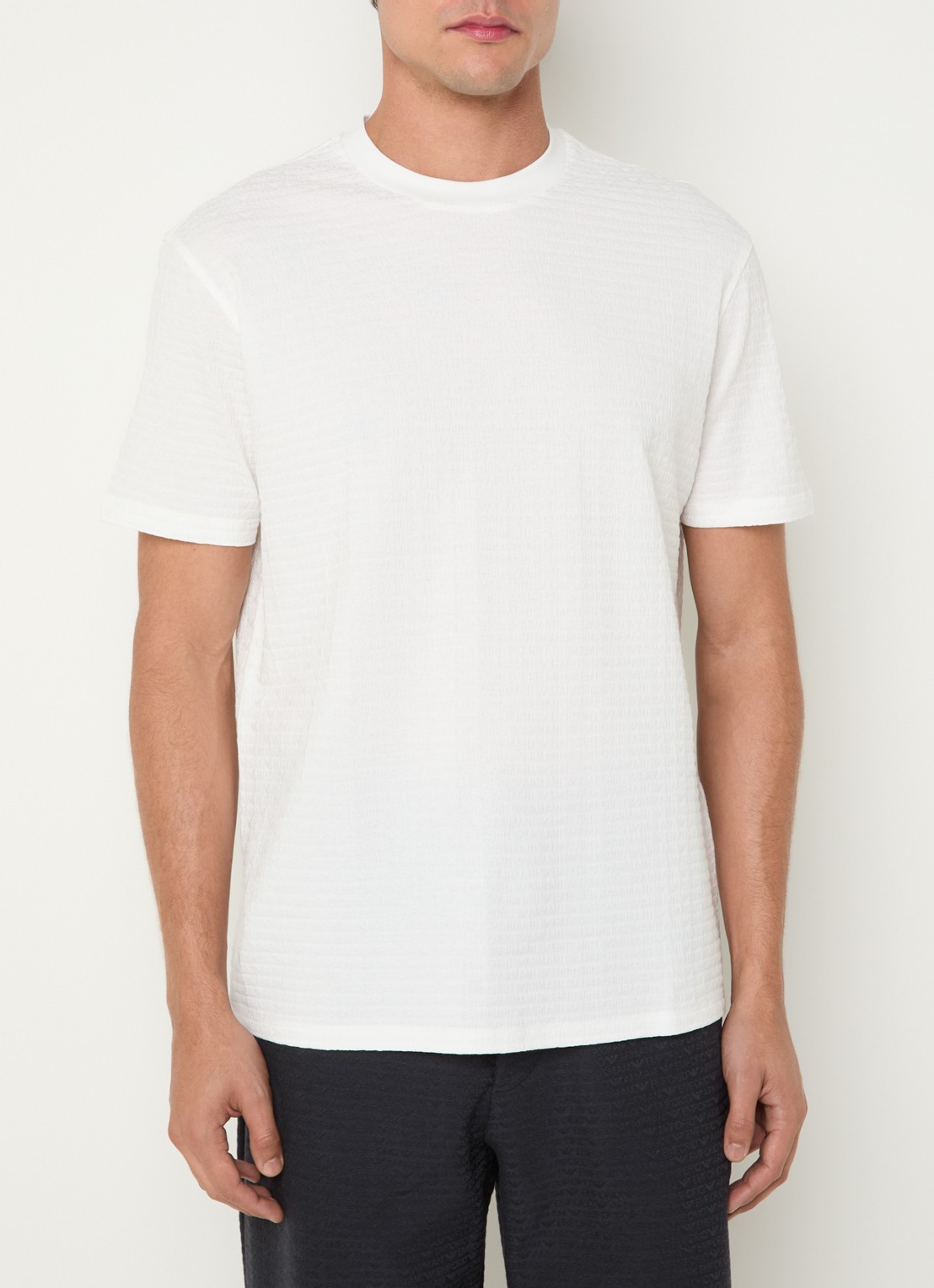 Armani T-shirt met logoprint - detail 4 wit