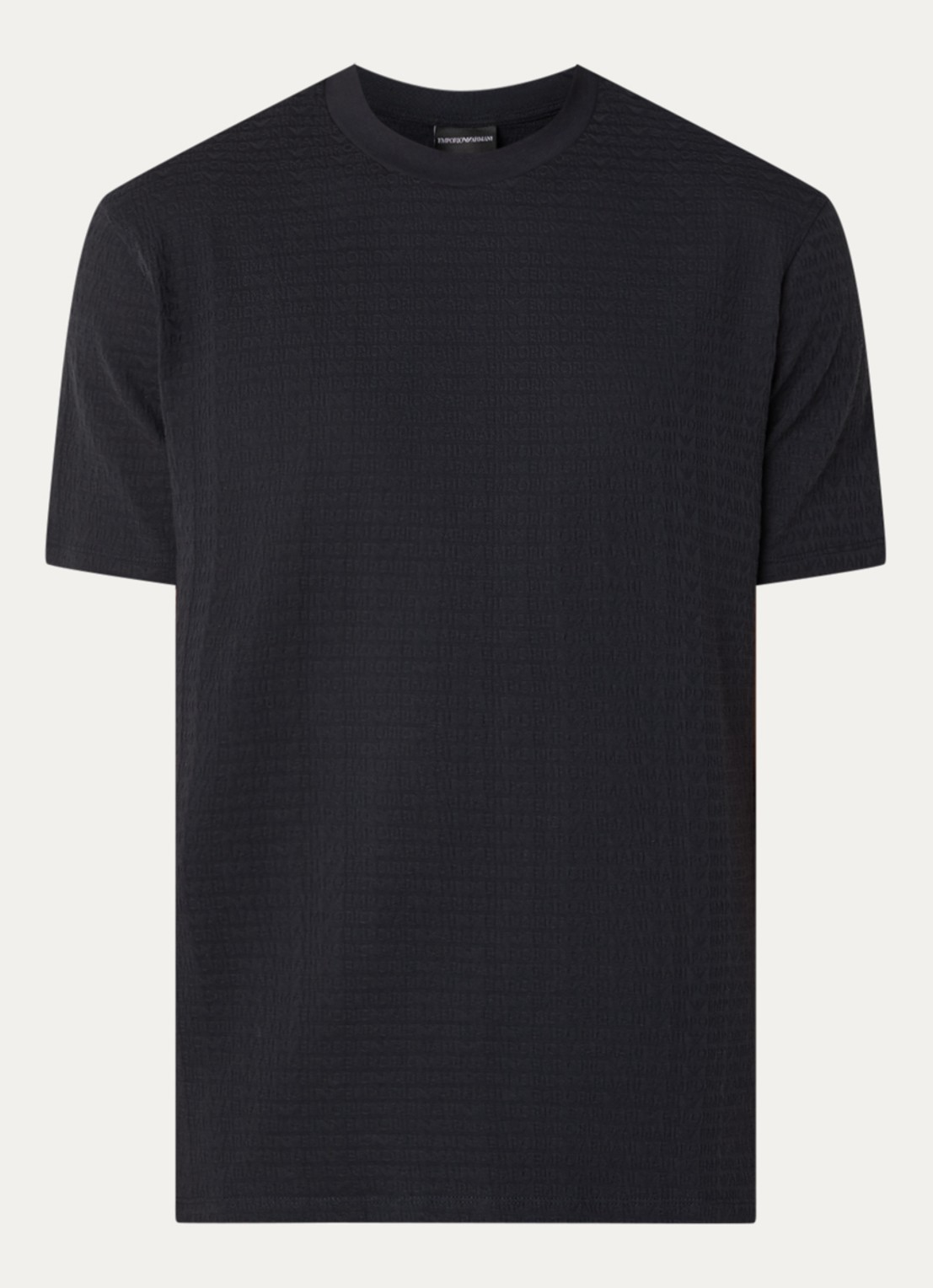 Armani T-shirt met logoprint - voorkant donkerblauw