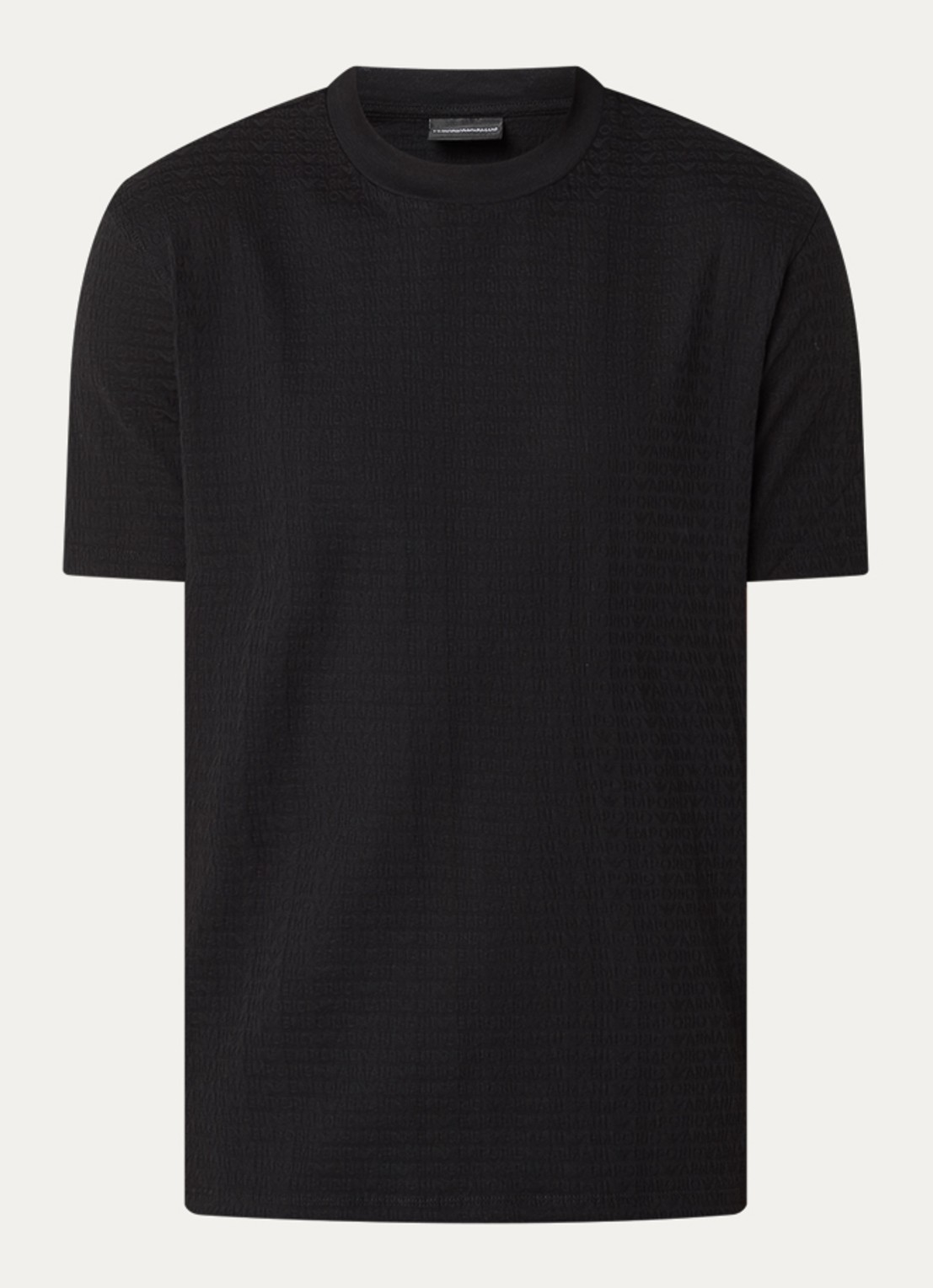Armani T-shirt met logoprint - voorkant zwart