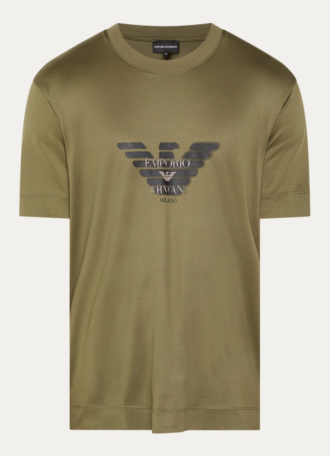 Armani T-shirt met logoprint - voorkant 3 mosgroen
