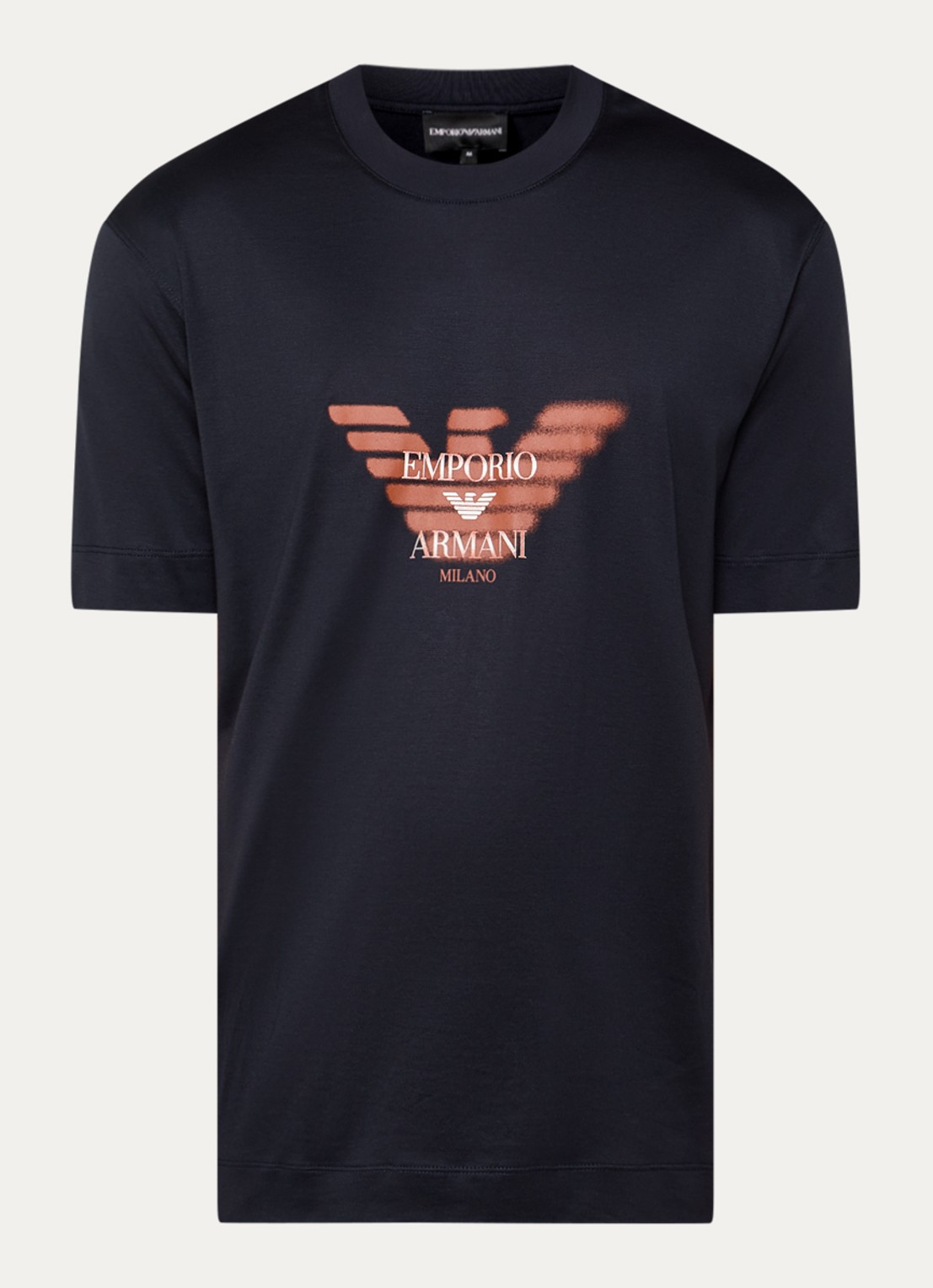 Armani T-shirt met logoprint - voorkant 3 donkerblauw