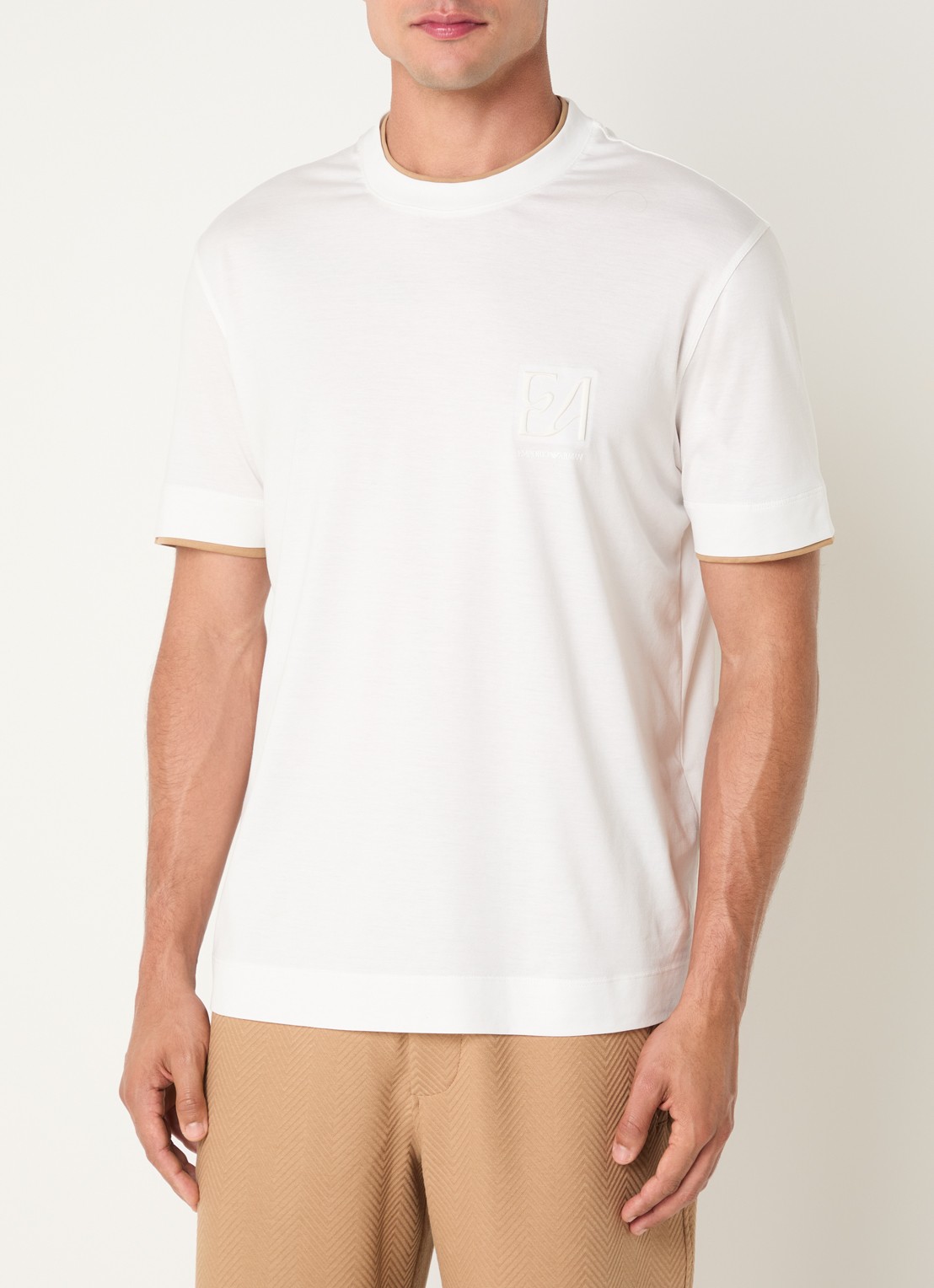Armani T-shirt met logoprint - detail wit