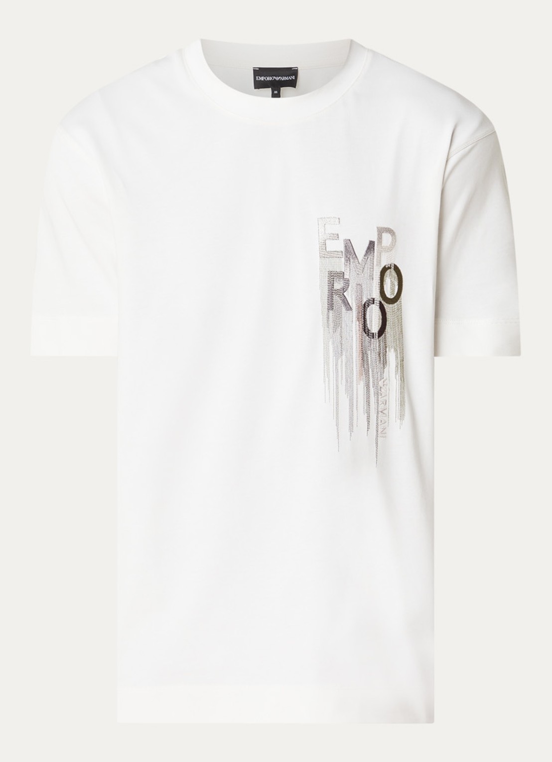 Armani T-shirt met logoprint - voorkant wit