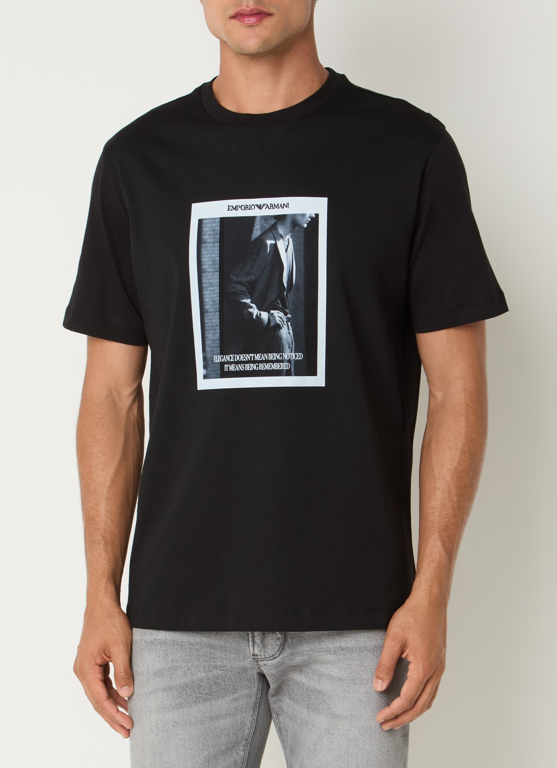 Armani T-shirt met logoprint - detail 2 zwart