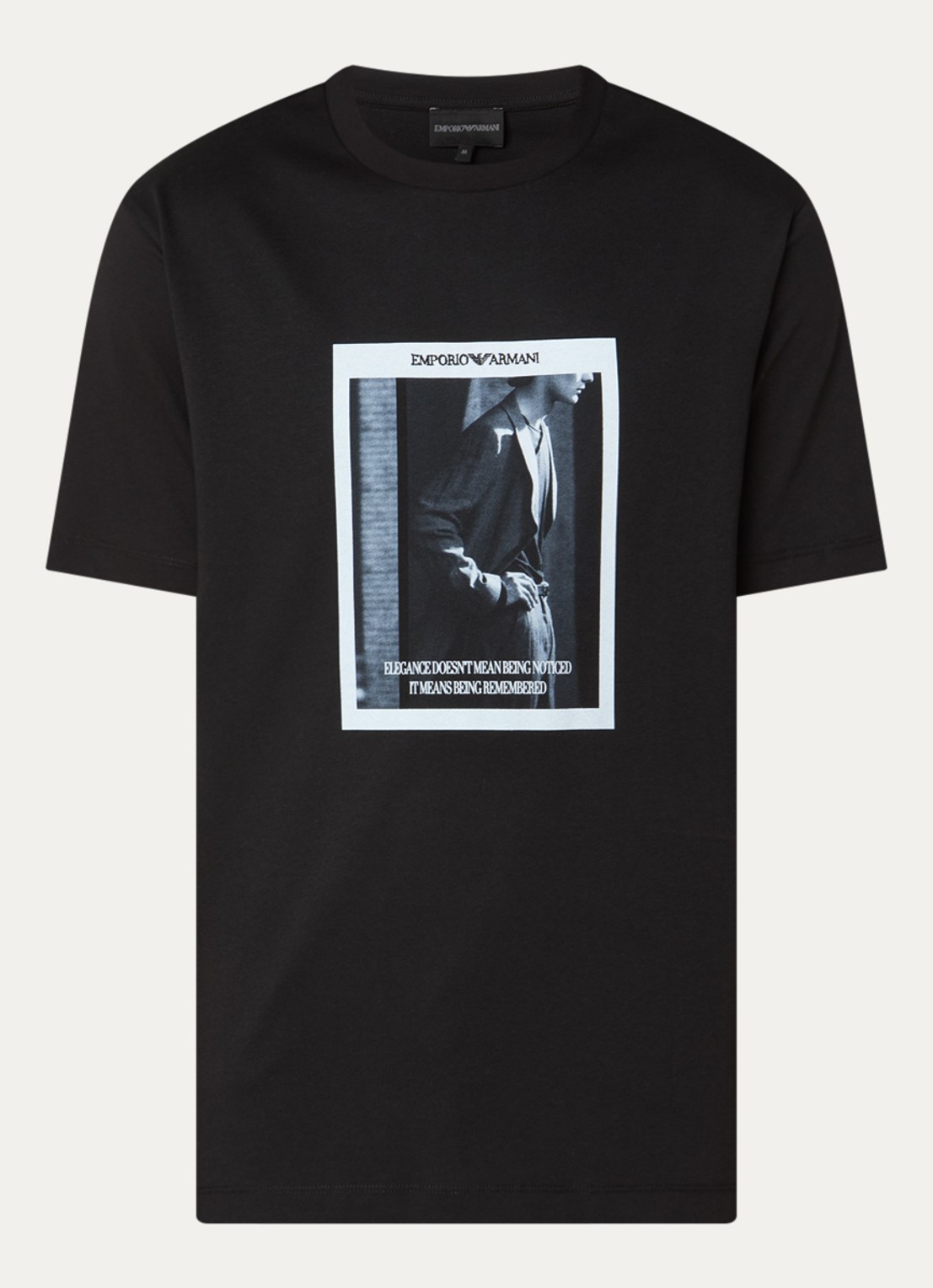 Armani T-shirt met logoprint - voorkant 3 zwart