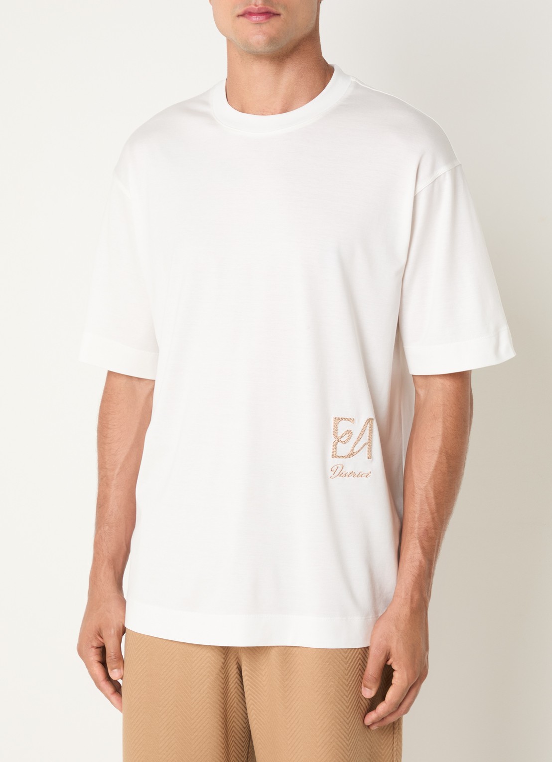 Armani T-shirt met logoprint - detail 4 wit