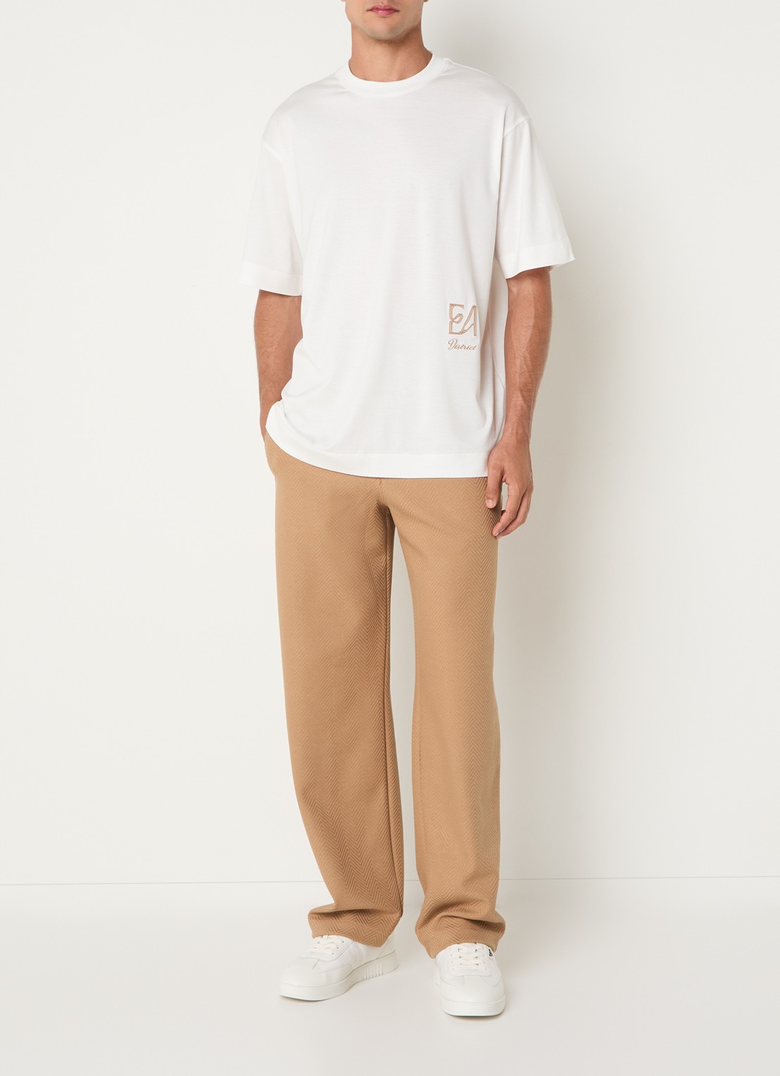 Armani T-shirt met logoprint - voorkant 3 wit