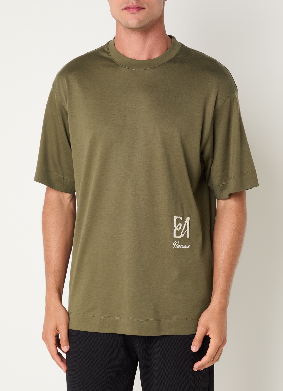Armani T-shirt met logoprint - detail 3 mosgroen