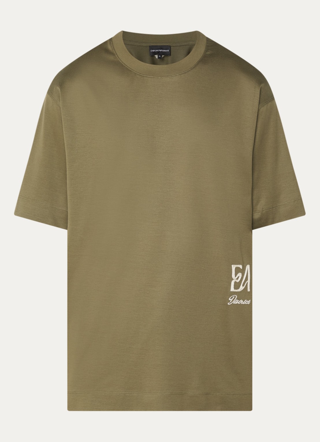 Armani T-shirt met logoprint - voorkant mosgroen