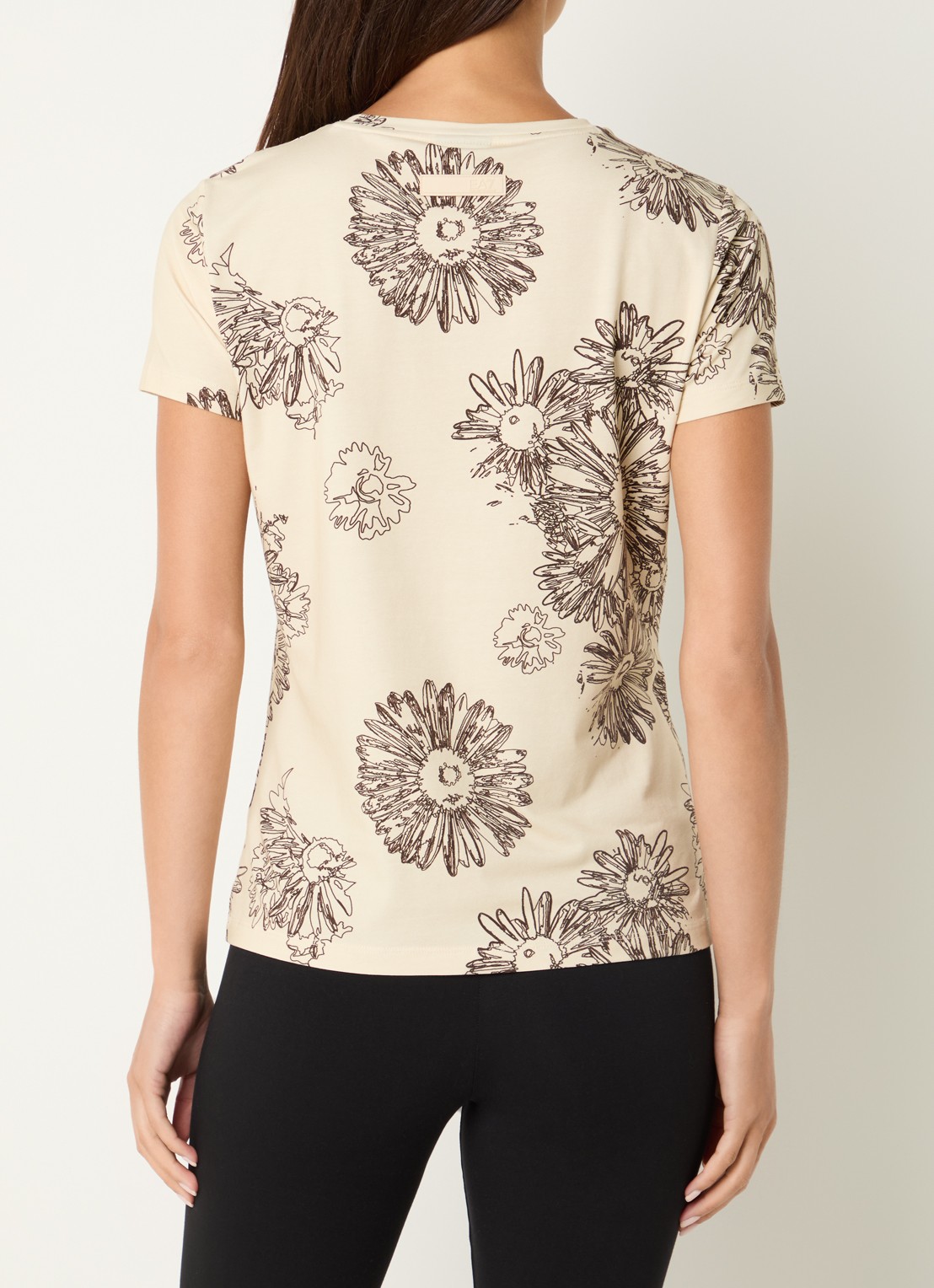 Armani T-shirt met print en ronde hals - achterkant 2 lichtgeel