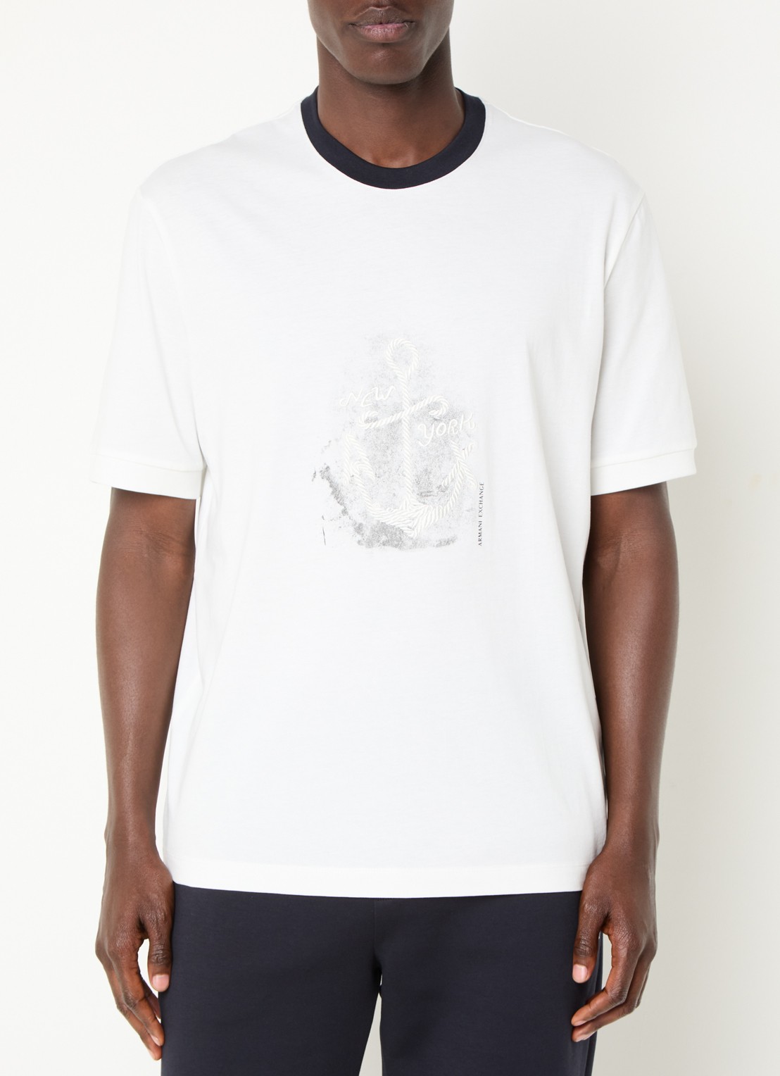 Armani T-shirt met print - detail 3 gebroken wit