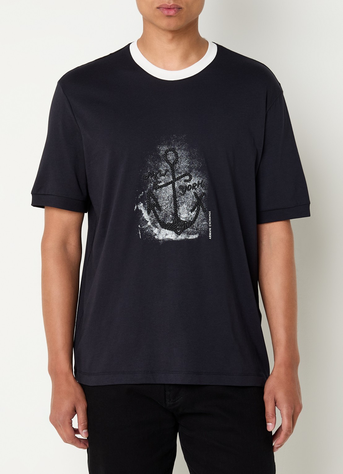 Armani T-shirt met print - detail 4 donkerblauw