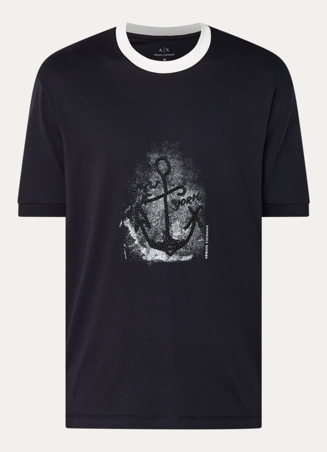 Armani T-shirt met print - voorkant donkerblauw